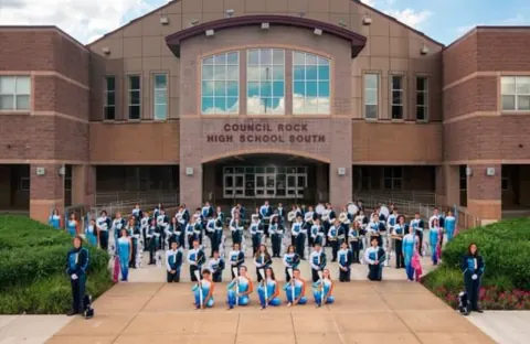 The Council Rock High School South Marching Band group photograph